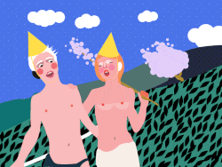 Картина «Торжественное открытие нудистского пляжа на балтийском побережье»