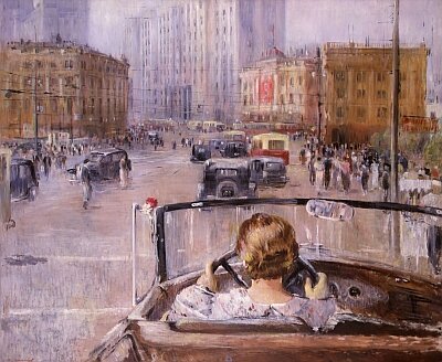 Как создать московскую пробку из десятка машин на всю улицу и одной бездонной лужи (аффтар — Юрий Пименов)