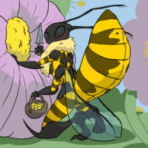 23.6.2021: Макросъëмка: пчела собирает пыльцу.