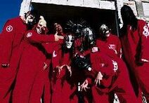 Группа Slipknot перед выступлением на Красной площади.