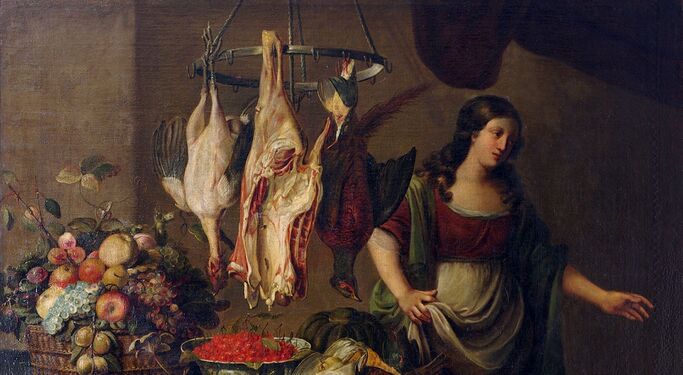 Универсальная продуктовая лавка: отдел вегана, отдел мясоеда, отдел людоеда (аффтар — фламандский художник)
