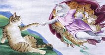 Микеланджело «Сотворение кота Адама»
