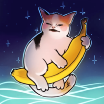 12.5.2021: Космический кот на банане летит Пока человек беззаботно храпит.