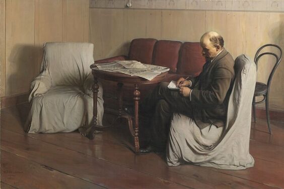 Ленин разгадывает сканворды в Смольном (аффтар — Исаак Бродский)
