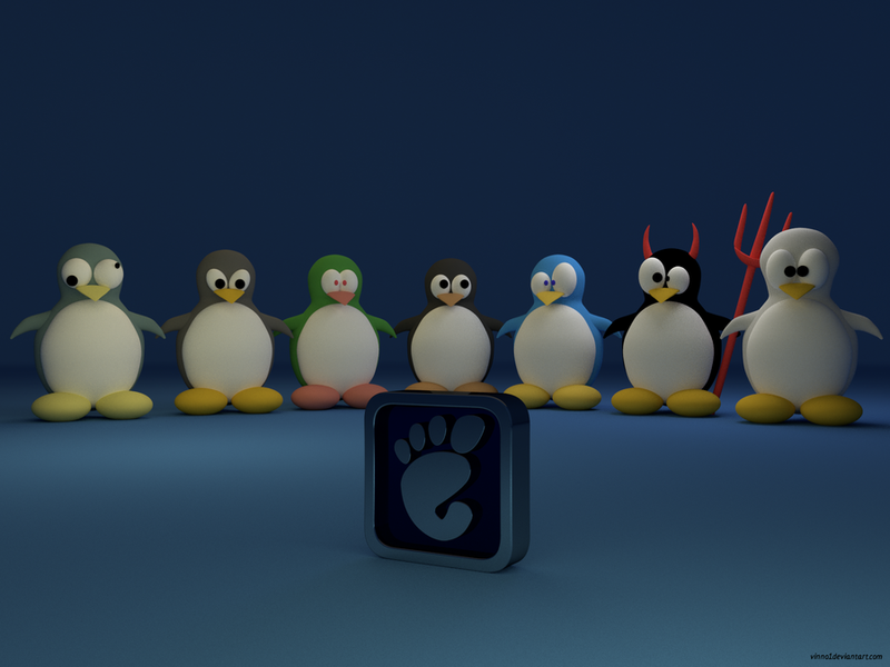 Файл:Penguins and linux logo gnome.png