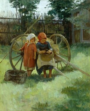 Девочки, пока нет родителей, обменяли лошадь на корзину вкусняшек (аффтар — Кирилл Лемох)